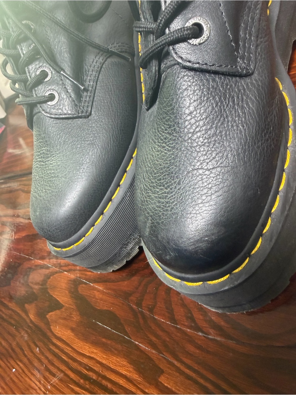 Dr. Martens 1460 MAX LEATHER PLATFORM BOOTS in Black Pisa Size 9 - Picture 10 of 12
